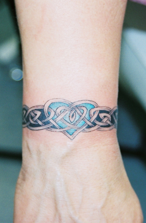 Celtic Wrist Band with Heart